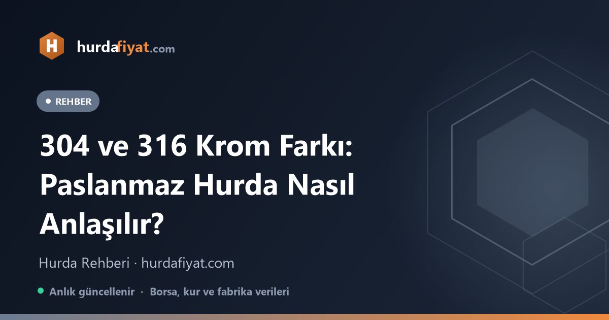 304 ve 316 Krom Farkı: Paslanmaz Hurda Nasıl Anlaşılır?